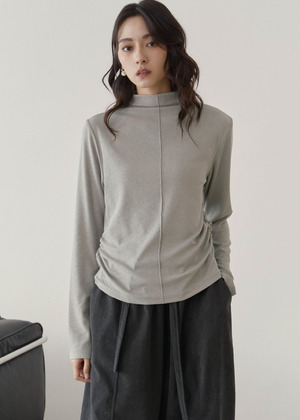 紋理感中線立領上衣