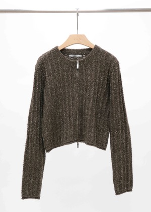 (預)混色麻花雙拉鏈針織衫