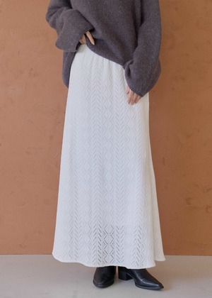 (預)細織圖紋傘擺針織裙