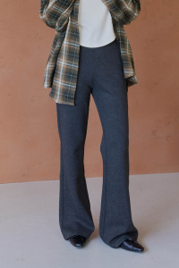 厚棉彈性微喇叭長褲