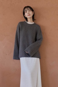 毛毛寬袖圓領毛衣