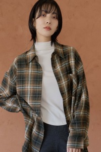 磨毛下圓弧立領上衣