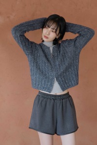 混色麻花雙拉鏈針織衫