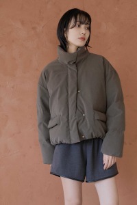 90%羽絨立領皮革外套