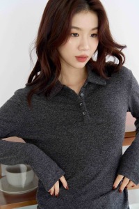 磨毛感Polo領上衣