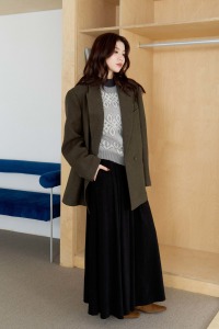 劍領雙釦毛呢西裝外套