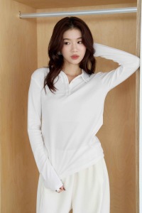 磨毛感Polo領上衣