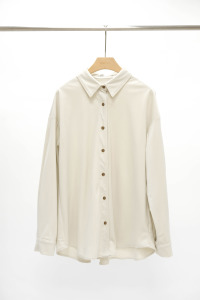 (預)絨面坑紋寬鬆襯衫