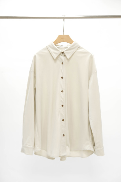 絨面坑紋寬鬆襯衫