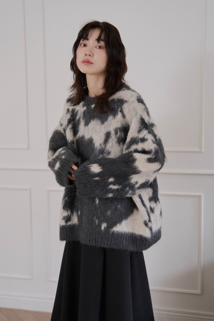 暈染磨毛感oversize毛衣