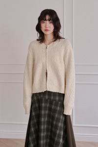 豆豆紗雙頭拉鏈毛衣