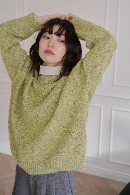 棉花糖混色圓領毛衣