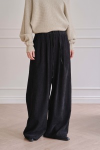 暈染絨面內綁繩寬褲
