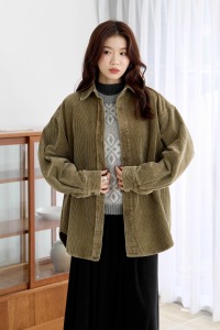 (預)挺版燈芯絨襯衫外套