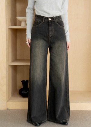 復古洗舊直筒牛仔褲