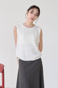 球球菱格紋針織背心