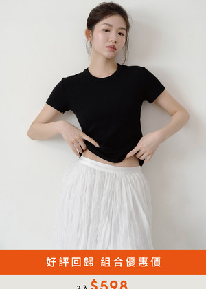 柔軟細坑紋圓領TEE