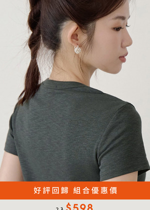 柔軟細坑紋圓領TEE