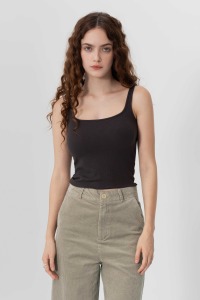 內刷絨方領細肩背心