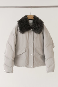 (預)長毛絨翻領羽絨外套