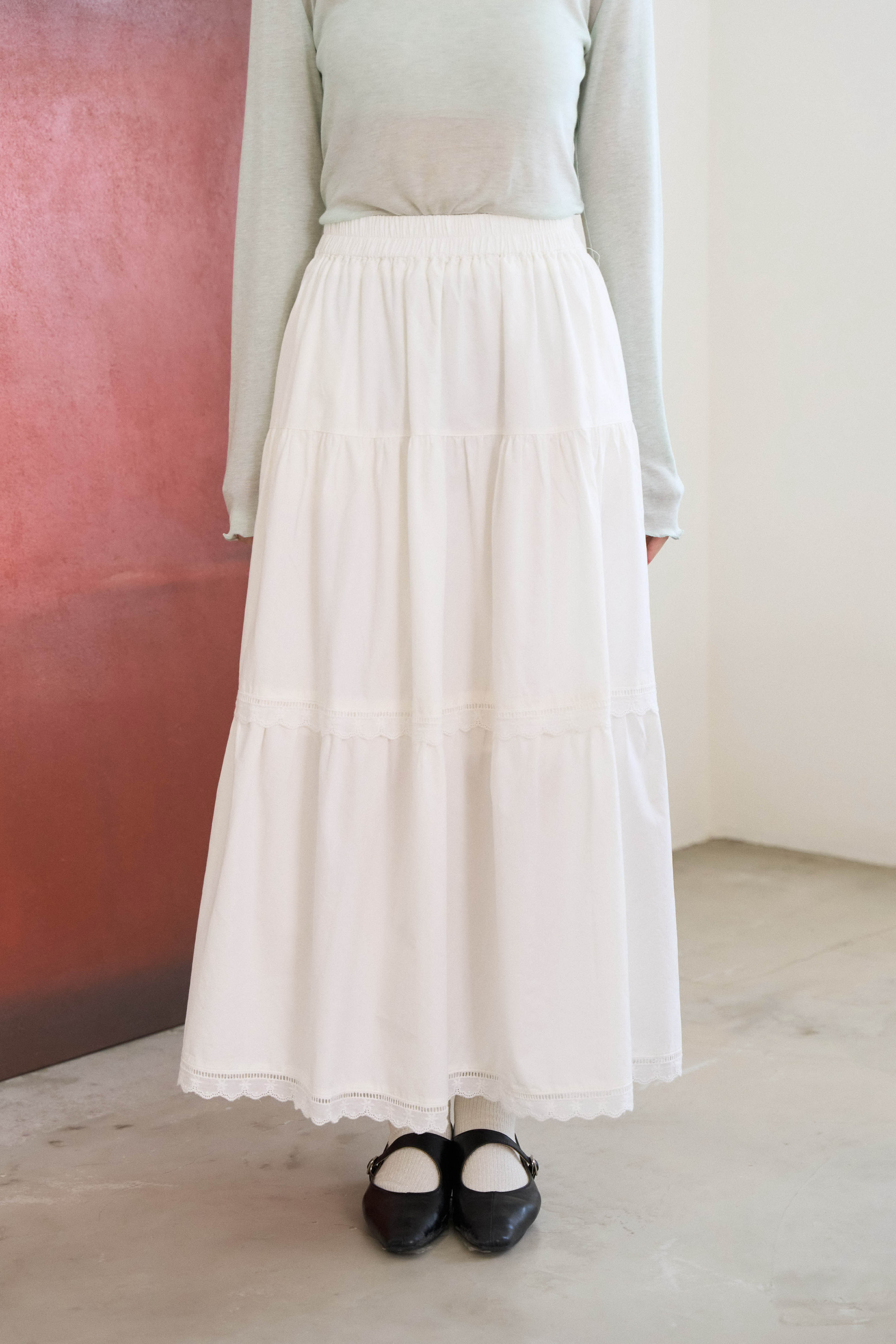 花邊蕾絲層次長裙