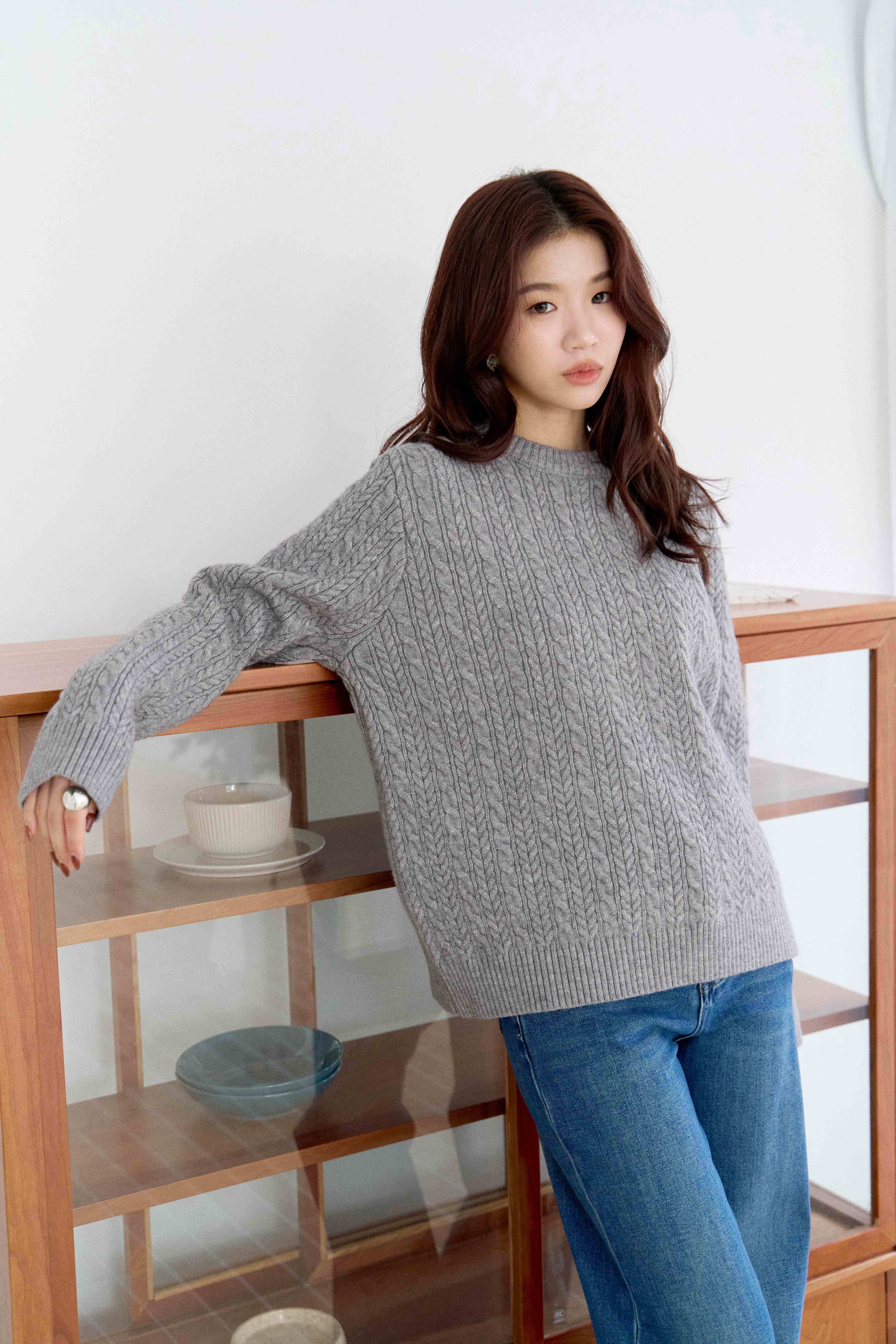 厚磅編織麻花紋毛衣