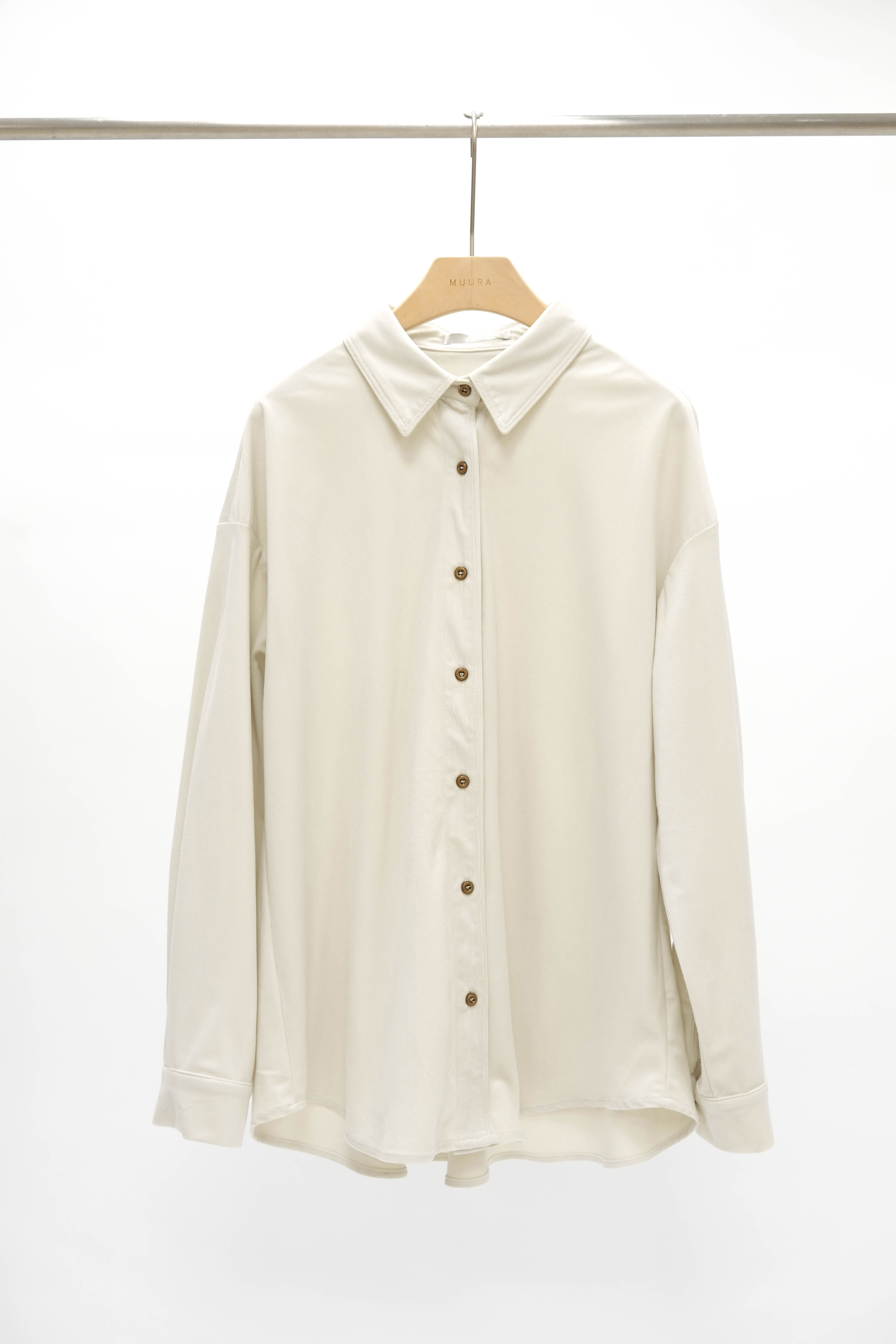 (預)絨面坑紋寬鬆襯衫