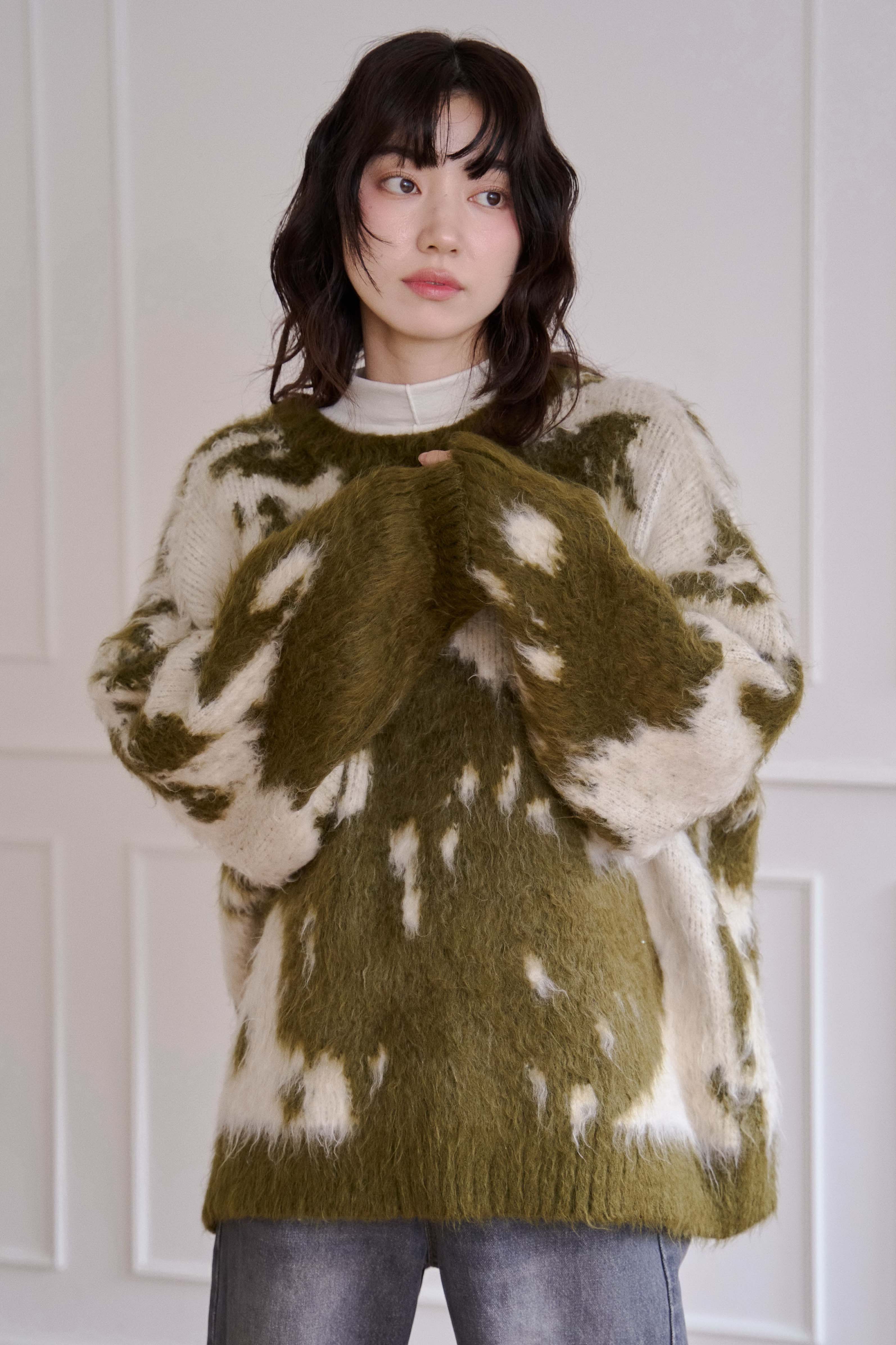 (預)暈染磨毛感oversize毛衣