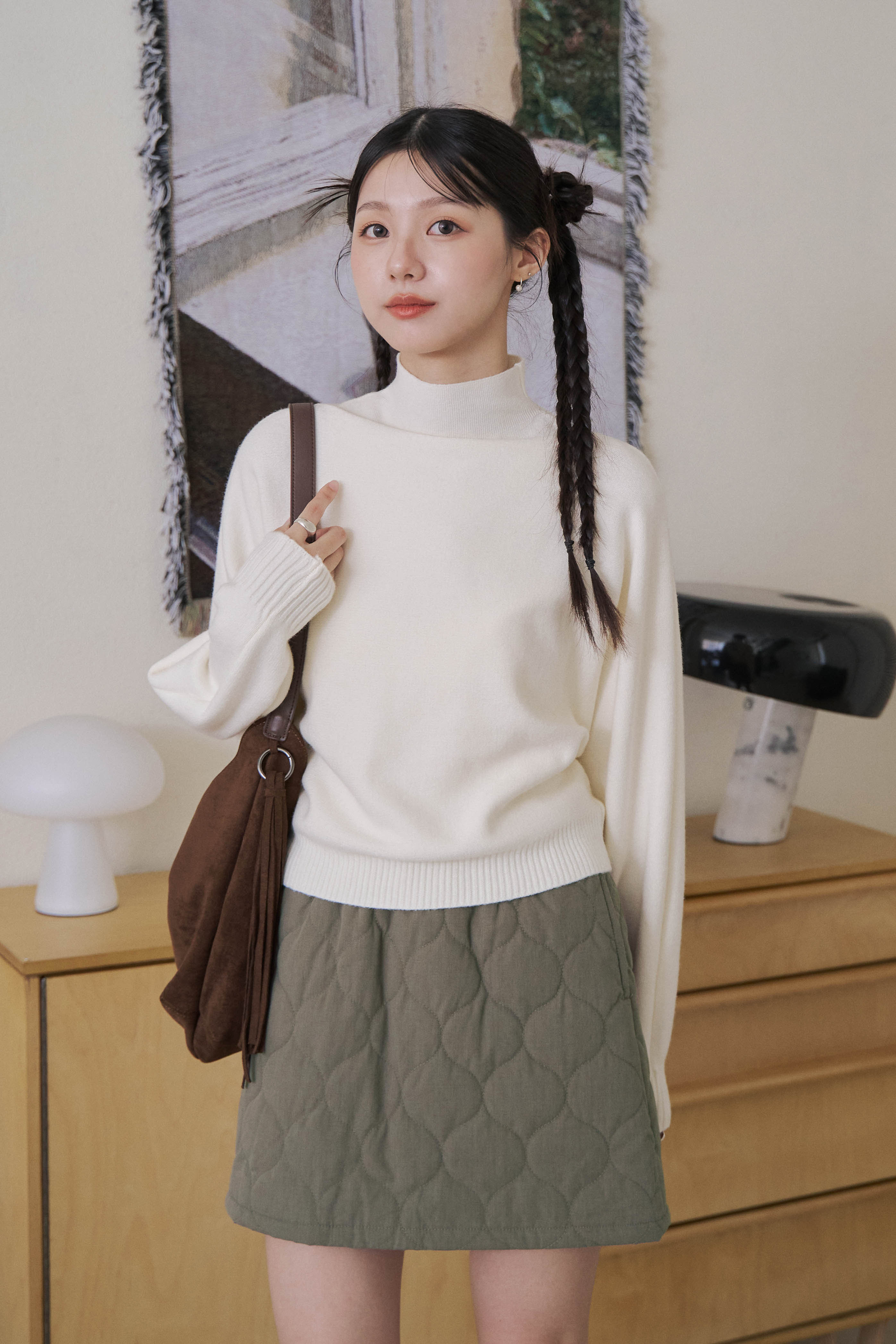 層次露肩兩件式針織衣