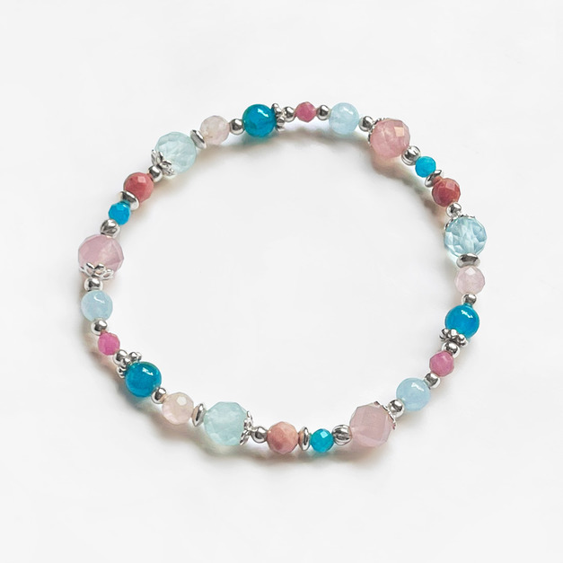 粉晶海藍寶手鍊