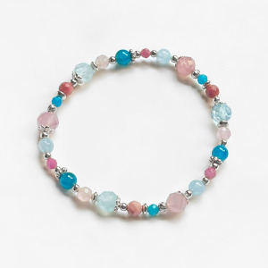 粉晶海藍寶手鍊