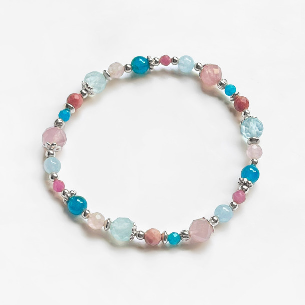 粉晶海藍寶手鍊