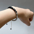 黑曜石黑髮晶蠟線手鍊_4