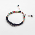 黑曜石多彩礦石蠟線手鍊_2