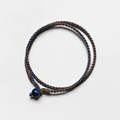 藍紋石雙圈蠟線手環 (深藍+咖)