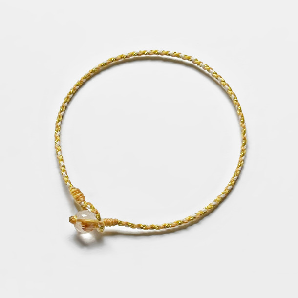 鈦晶四股編超細蠟線手環(金色/一般款)