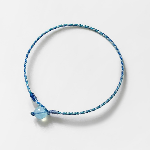 【新品】海藍寶四股編超細蠟線手環(寶藍+藍綠+灰藍)