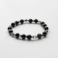 黑曜石白水晶316L不鏽鋼手鍊_1