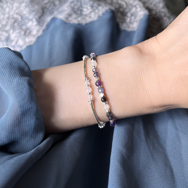 紫水晶堇青石月光石手鍊