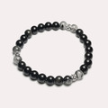 黑曜石黑髮晶鉚釘手鍊