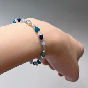磷灰石青金石海藍寶手鍊