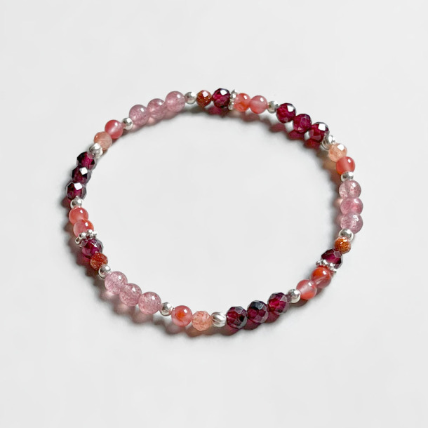 草莓晶紅石榴南紅瑪瑙手鍊