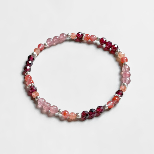 草莓晶紅石榴南紅瑪瑙手鍊