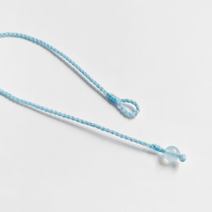 海藍寶四股編超細蠟線手環(淡藍)
