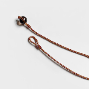 茶晶四股編超細蠟線手環(咖+米黃)