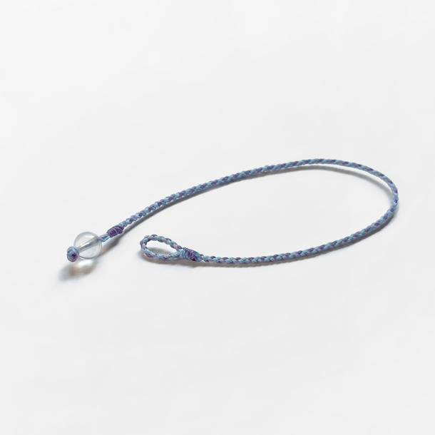 月光石四股編超細蠟線手環(淡藍+藍紫)