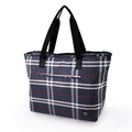 傘布收納輕便包 - 藍白格紋_1