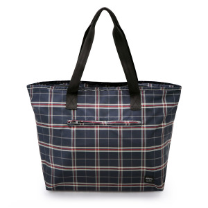 傘布收納輕便包 - 藍紅格紋