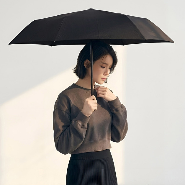 220g極輕安全不回彈自動傘 - 曜石黑