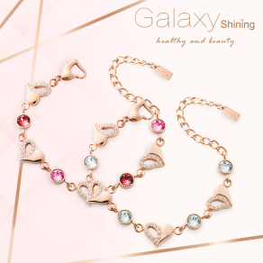 Galaxy Shining 閃耀心鍺手鍊 (玫金)